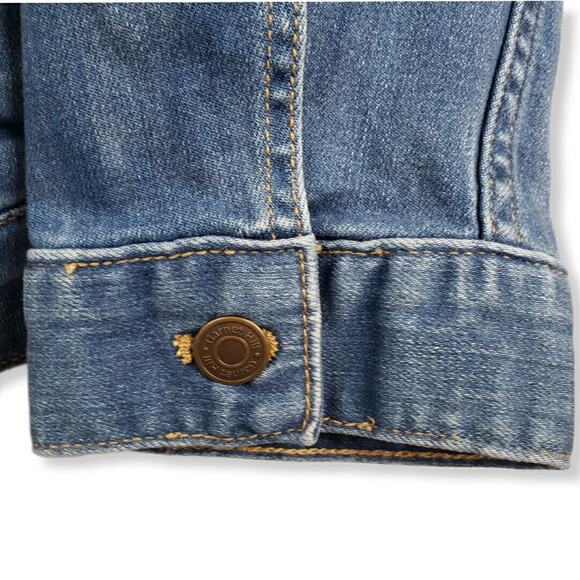 Garnet Hill Denim Jean Jacket XL 14 Organic Coastal Classic Preppy Americana - Picture 6 of 8